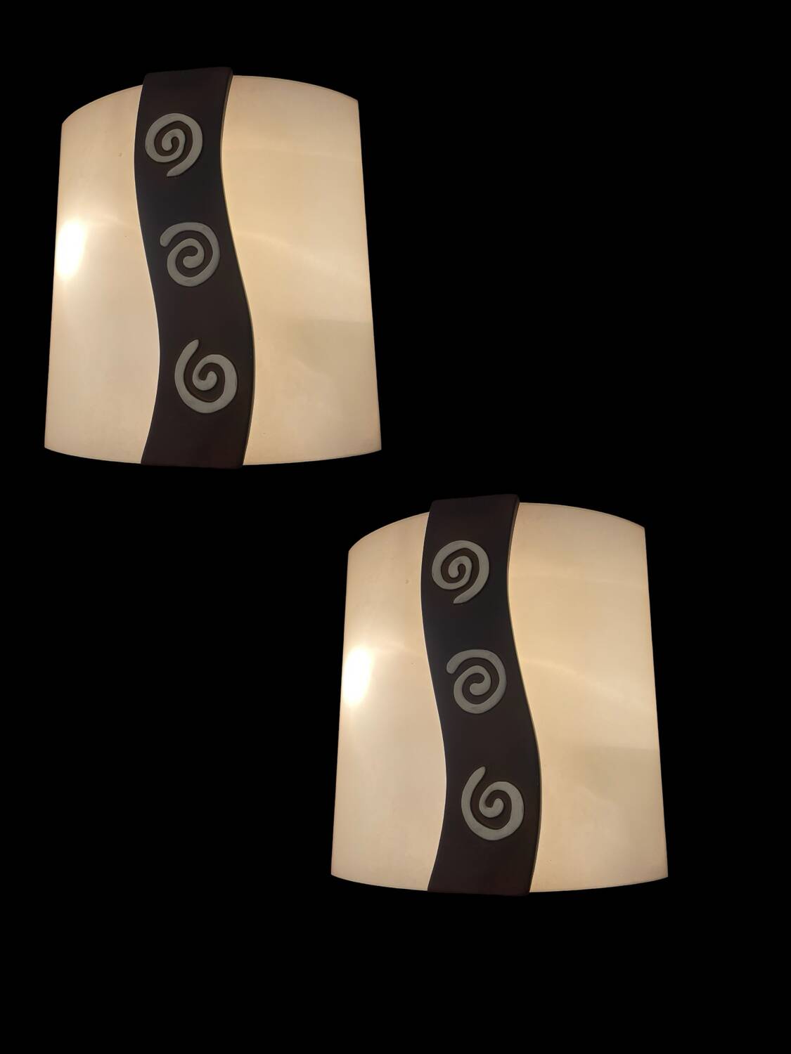 Glass Sconces with Spiral Decor