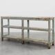 Industrial console with patina of old layers of paint, France ca. 1900