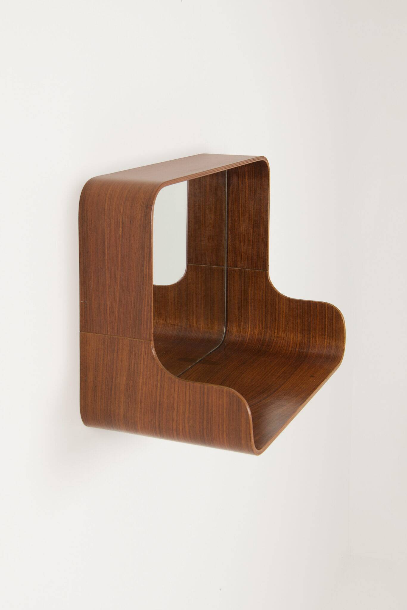Mid-century wall mirror with shelf