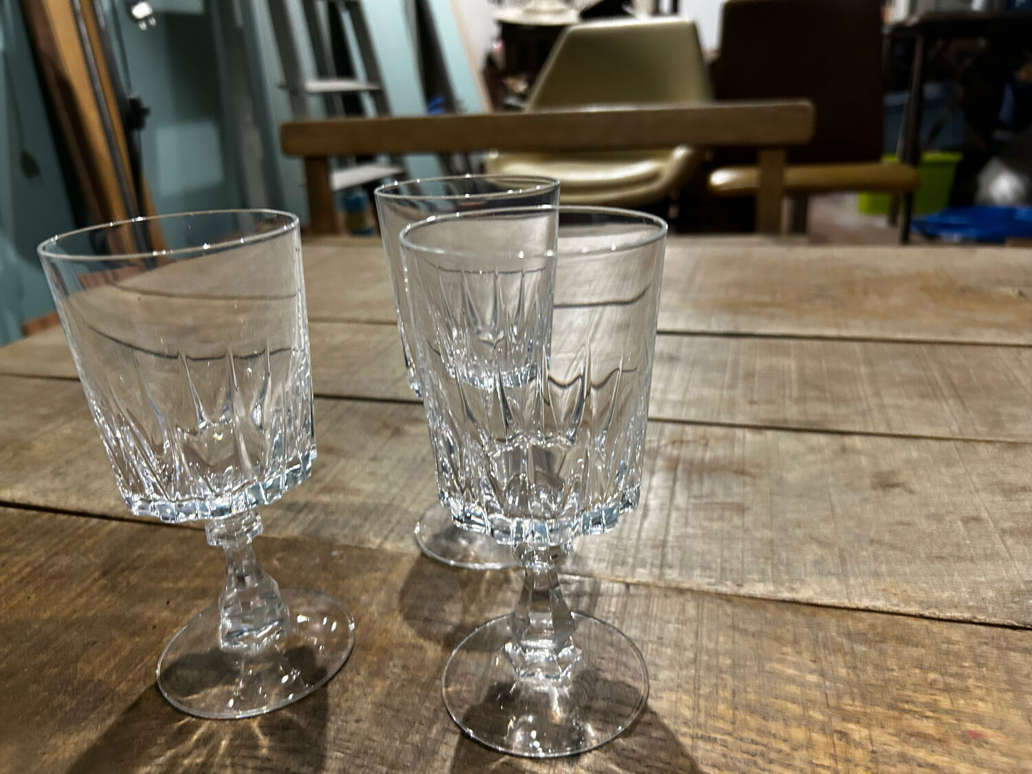 Set of 3 crystal glasses Louvre model