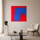 Minimalist abstract "blue shape" signed