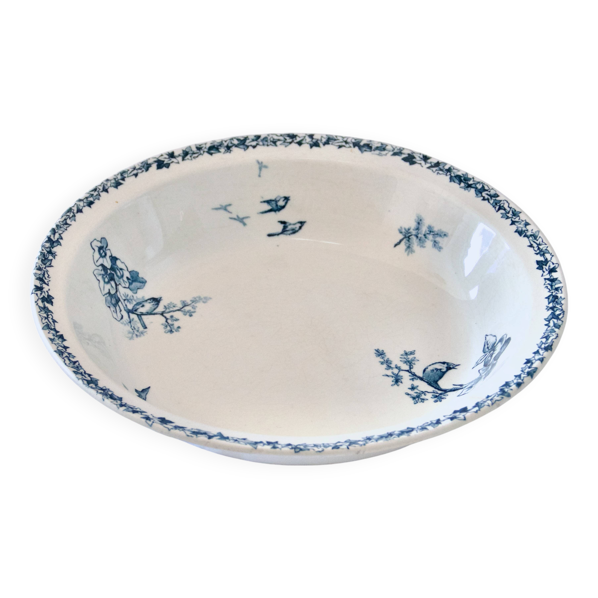 Rare old 19th century iron earth bird dish Choisy-le-Roi HB & C