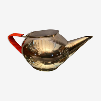 Silver metal teapot WMF vintage design 1960