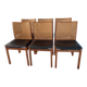 Suite of 6 vintage Scandinavian teak chairs 1970