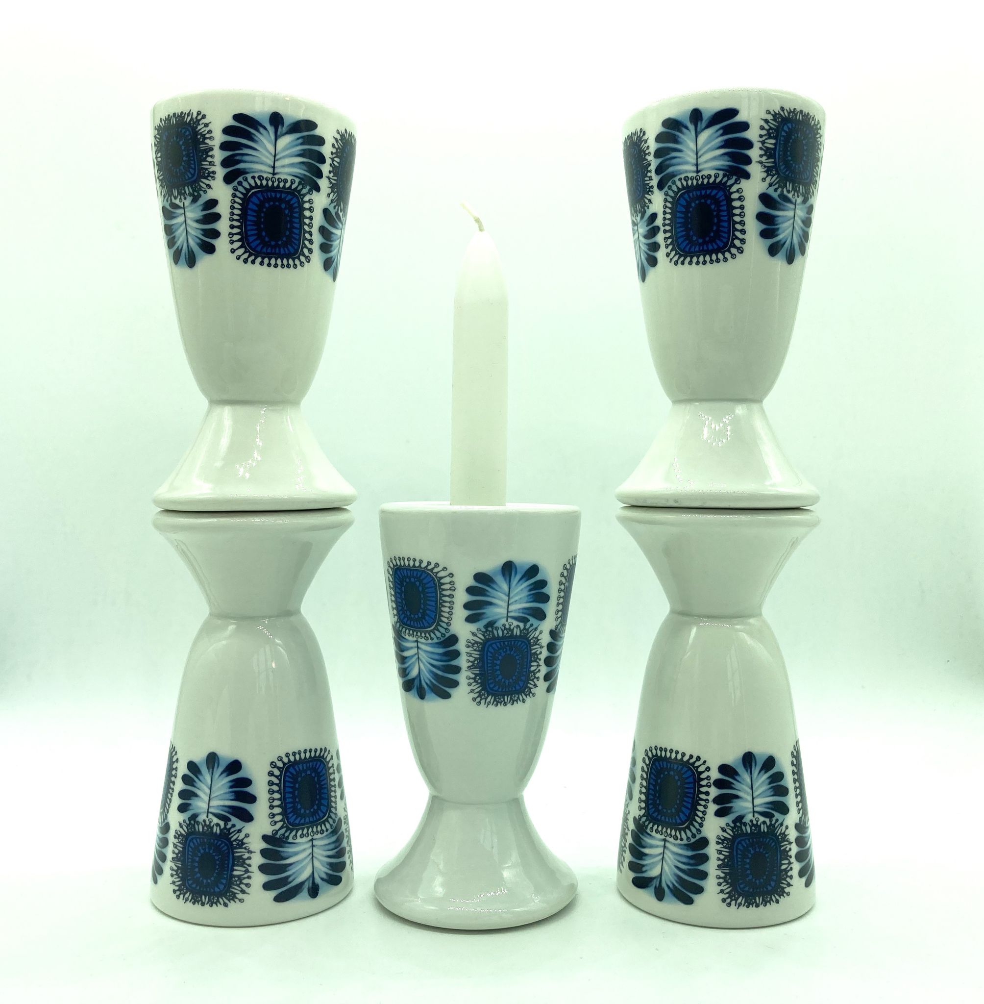 Series of 5 mazagrans or porcelain cups from Limoges