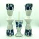 Series of 5 mazagrans or porcelain cups from Limoges