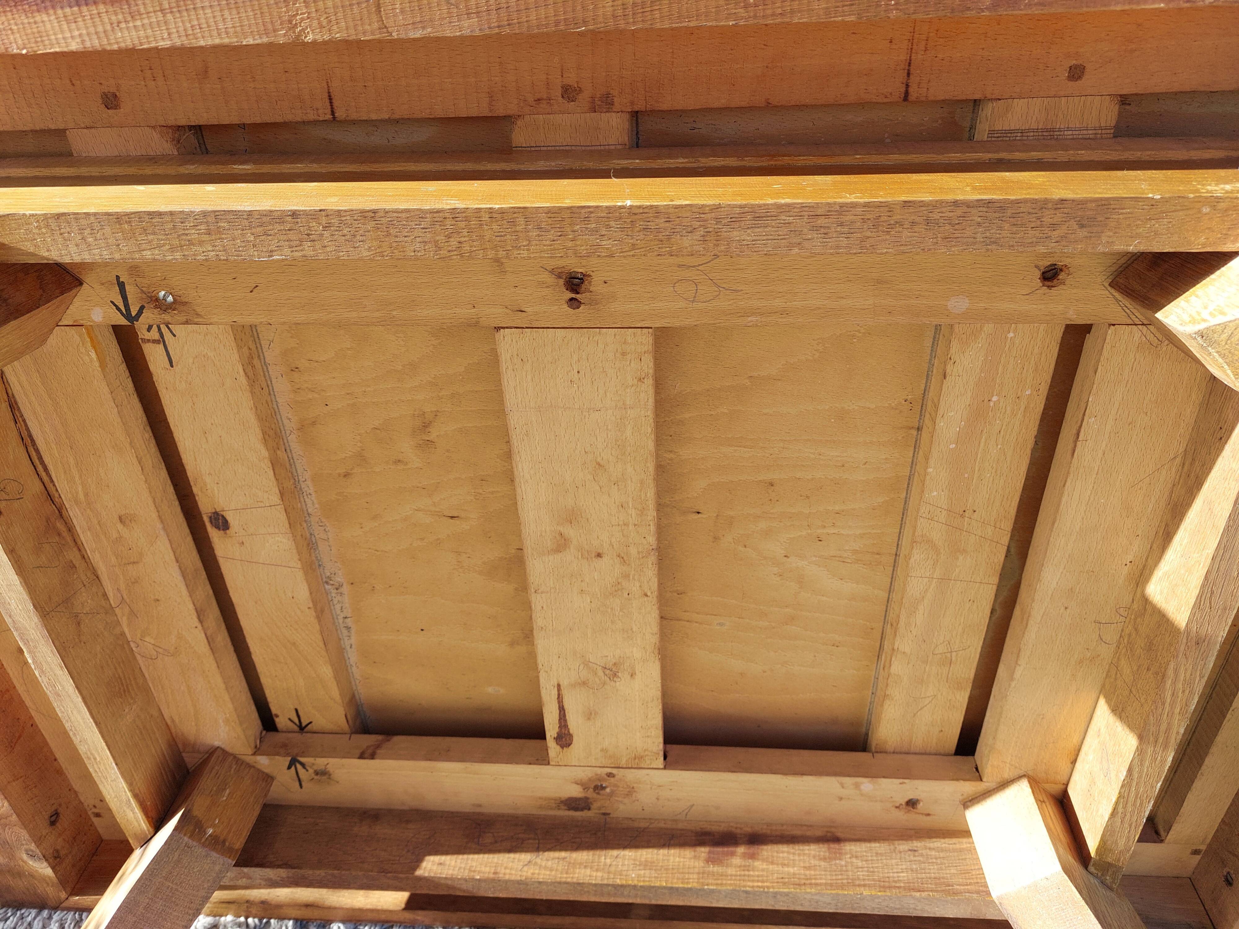 Table or desk, golden honey, curved legs