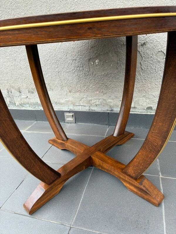 Table Art Déco Adolf Wrenger – Table basse ronde en bois