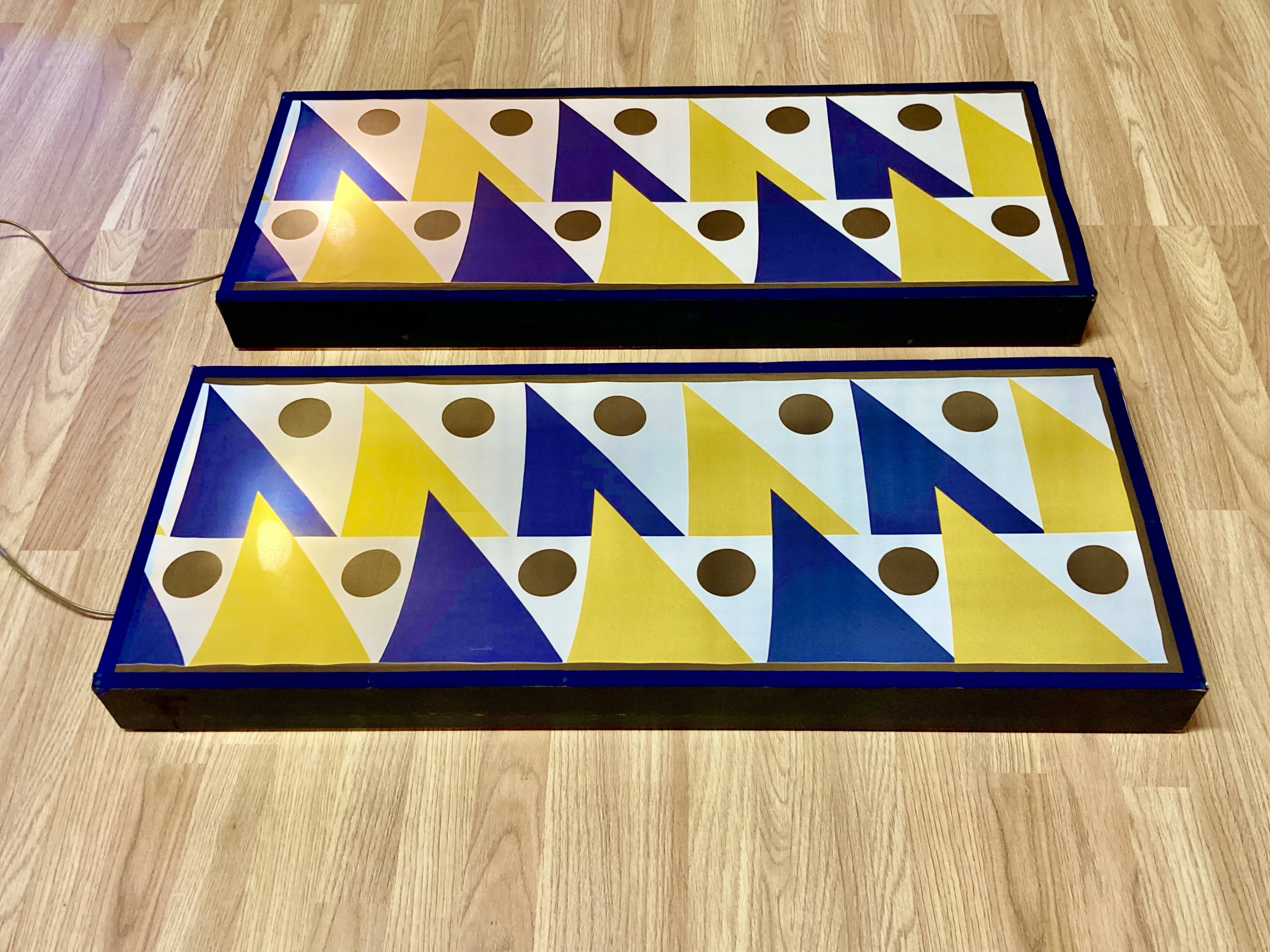 Pair of large design wall lights 1950.