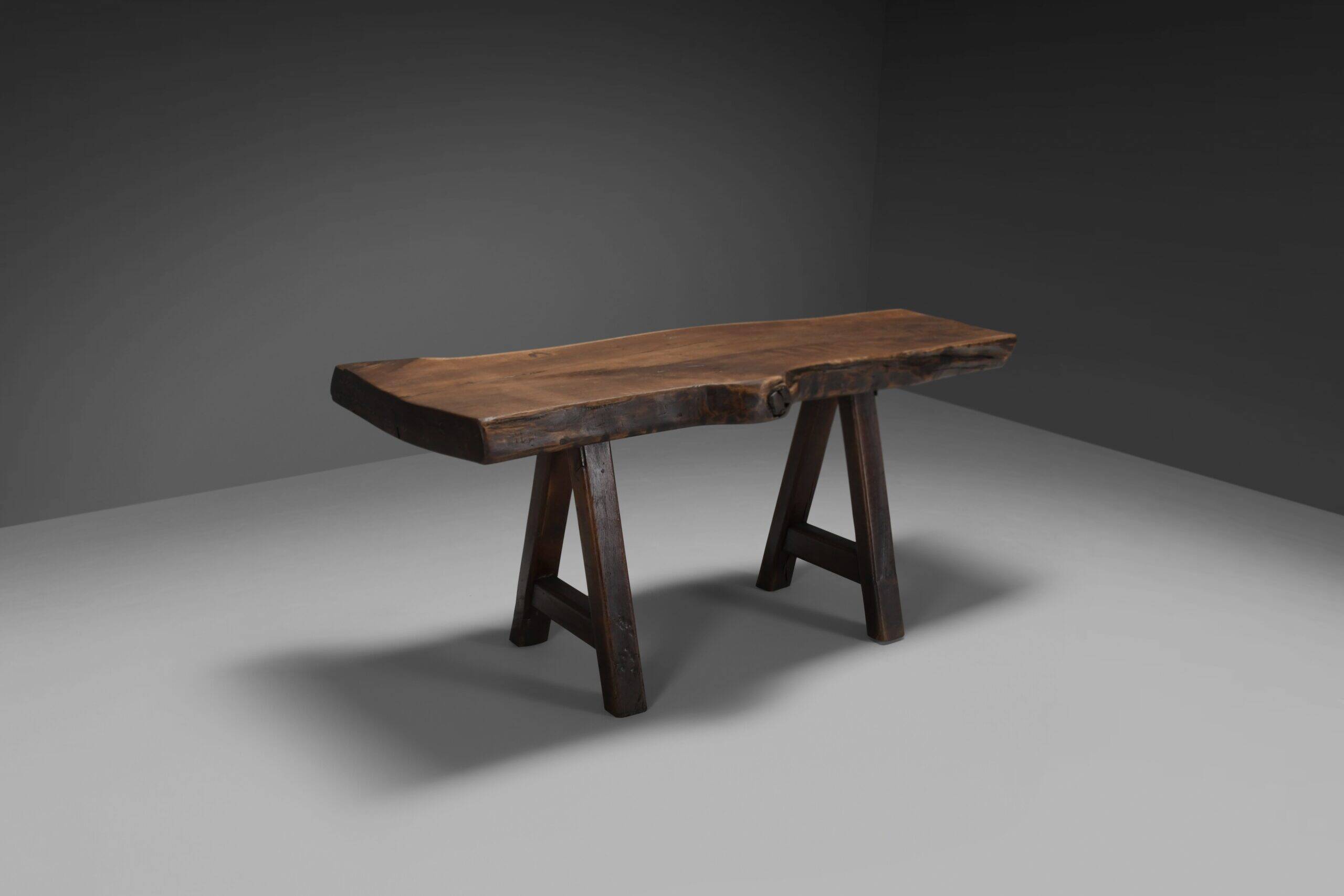 Table rustique brutaliste Mobichalet en chêne massif 2