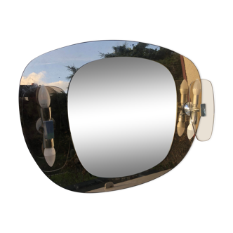 Miroir double teinte années 70 80x70cm
