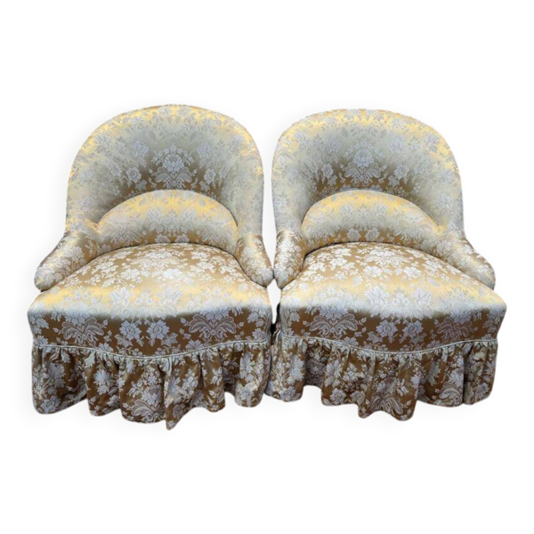 Paire de fauteuils crapaud