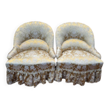 Paire de fauteuils crapaud