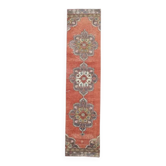 Couloir oriental turc vintage des années 1970, noué à la main, 83x352.