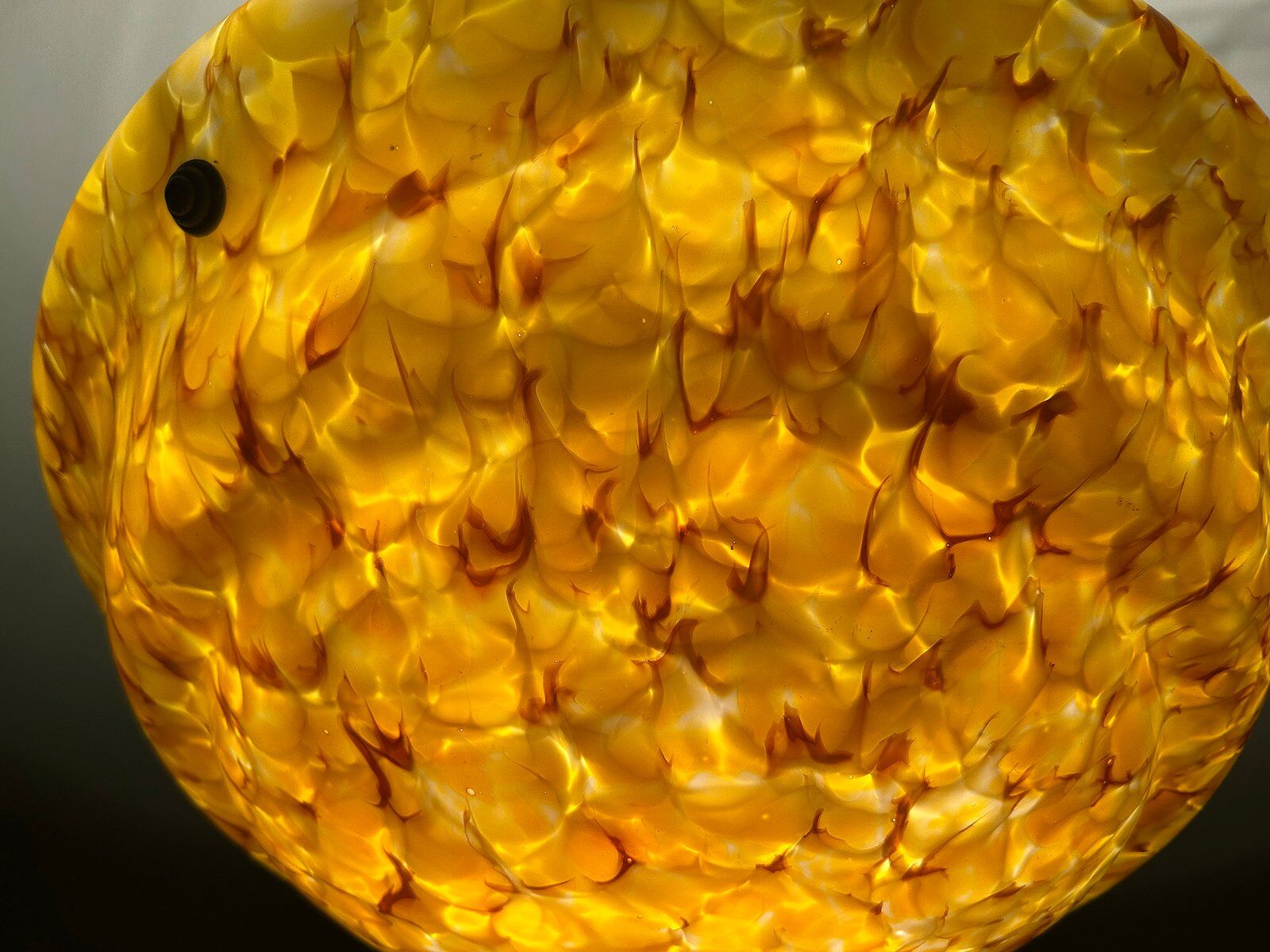 Art Deco amber glass pendant light, 1930s