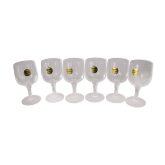 6 verres à pied cristal d'arques