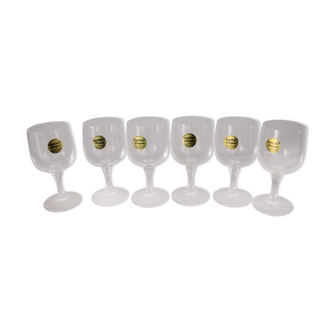 6 crystal walking glasses of arques