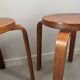 Pair of Artek stools model E60 (rare version with 4 legs), Alvar Aalto