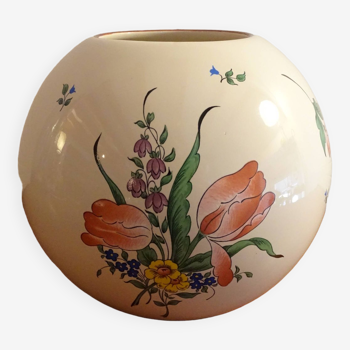 Vase boule KG Lunéville modèle réverbère signé - Ø 20 cm