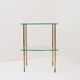 Brass side table with double glass top Maison Jansen Style - Circa 1940