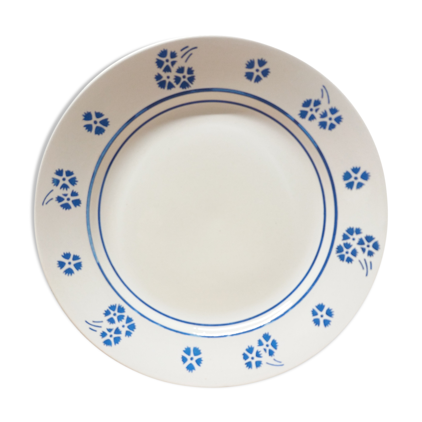 Set of 4 flat plates small flowers