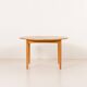 Danish Oak round dining table with one extension, 1970s