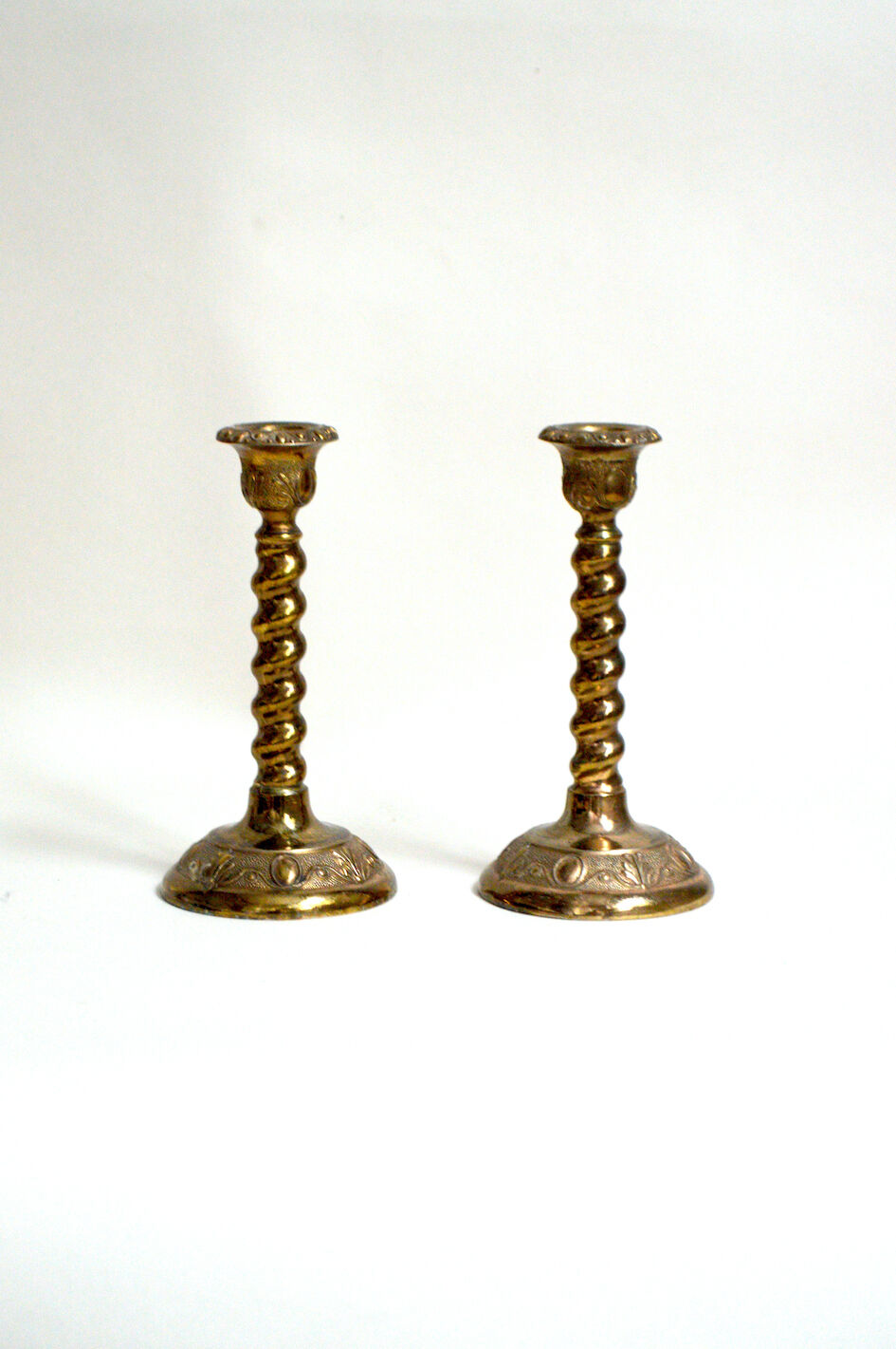 Pair of English candle holders