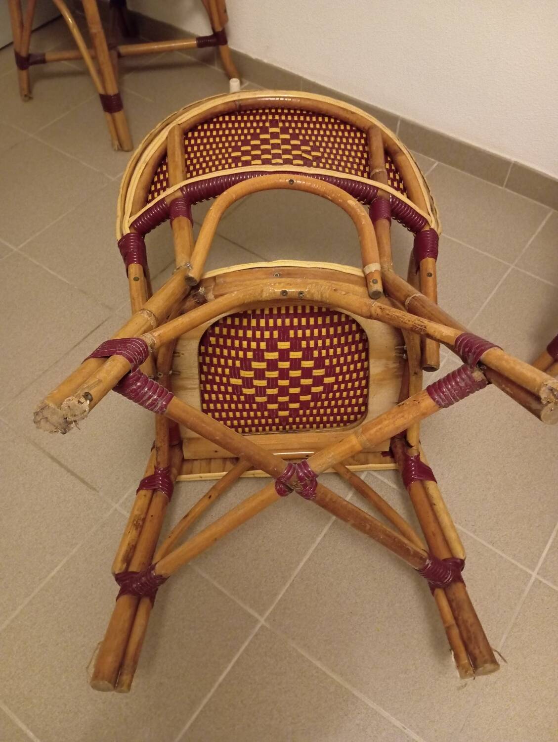 Vintage rattan bistro chairs