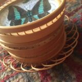 Sub-glasses assorted butterflies in rattan and bamboo .