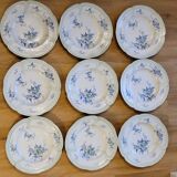9 old K&G Lunéville hollow plates Regency model