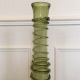 Vase en verre optique vert cyprès