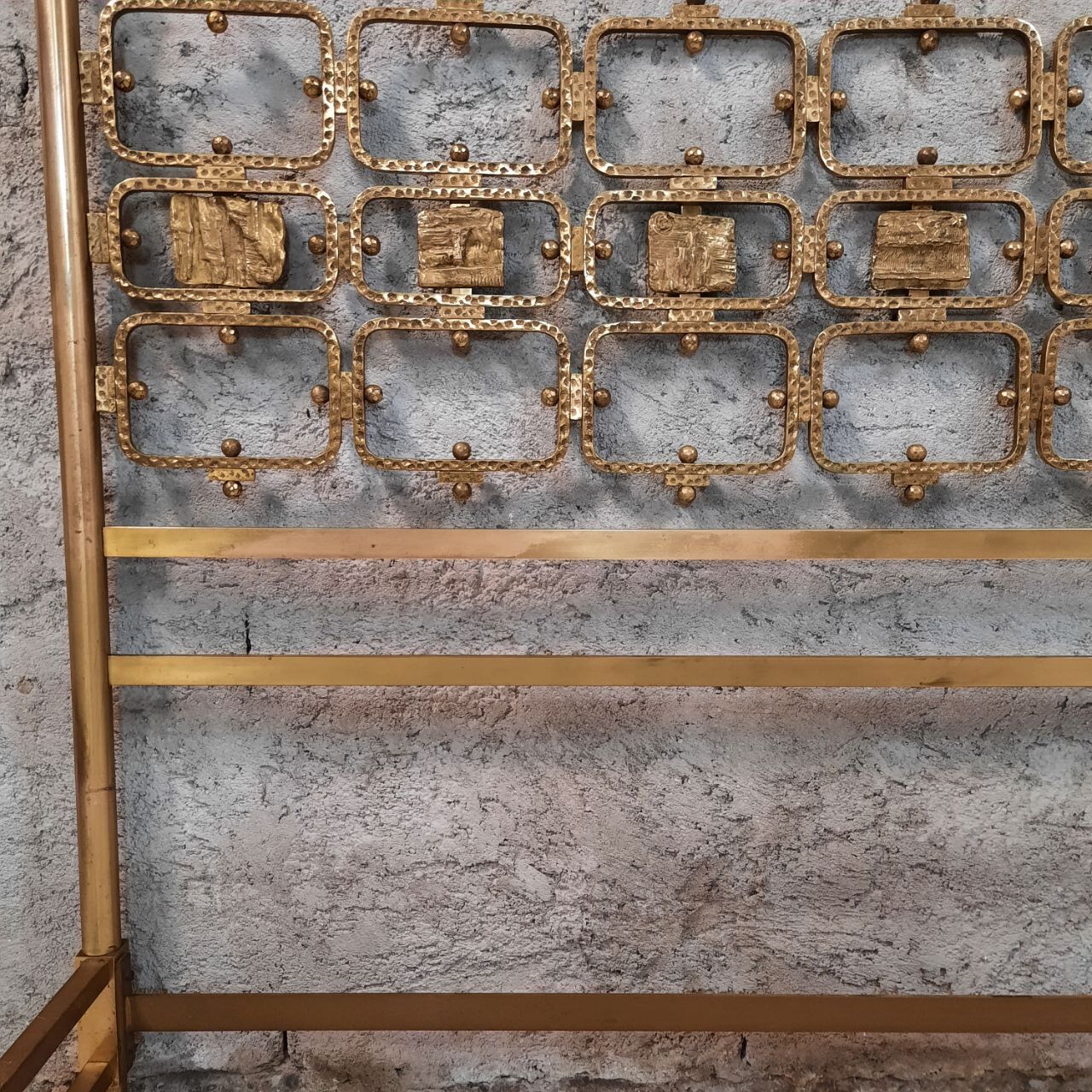 1960s / 70s bed design in gilded brass.