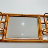 Rattan mirror wall cloakroom 70x35cm