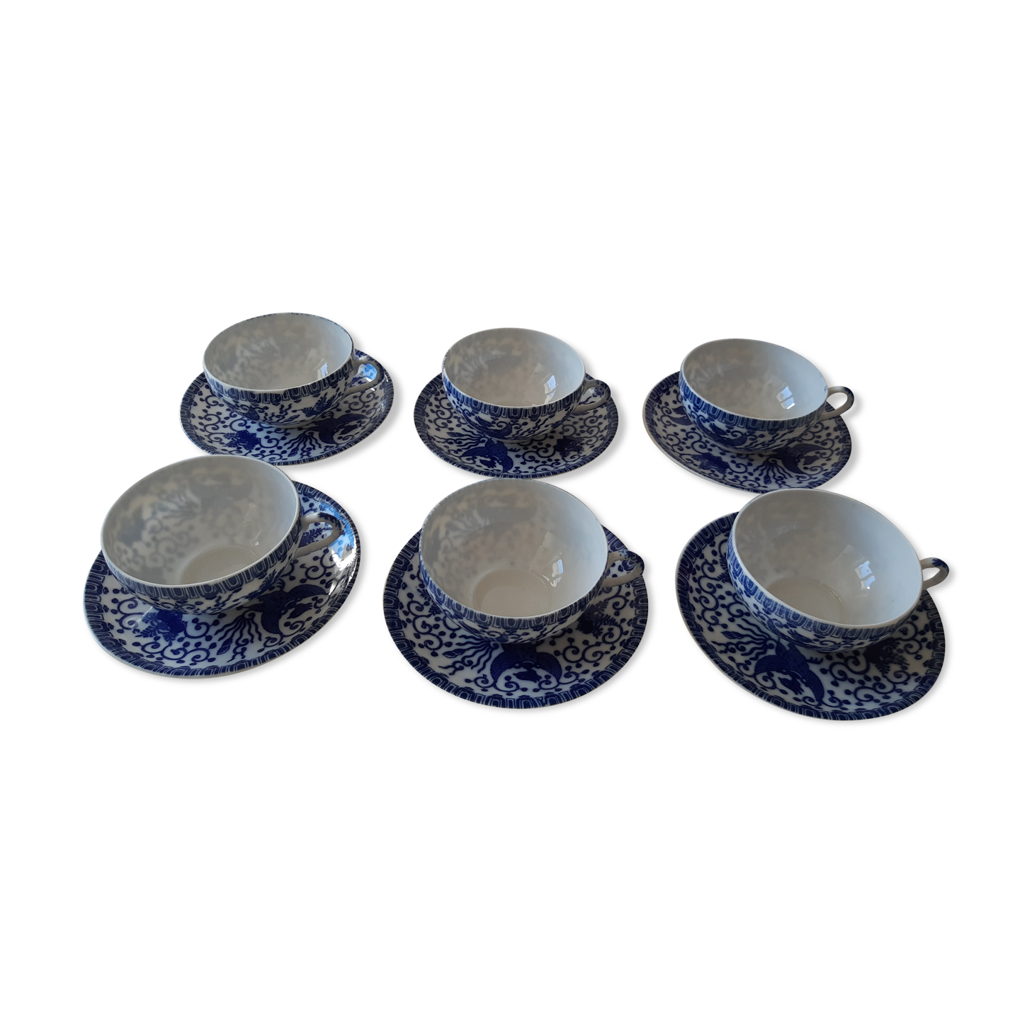 6 teacups made of fine porcelain from vintage Japan