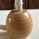 Turned and grooved wooden lamp base – 1980s