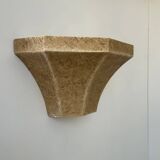 Vintage wall lamp, grainy beige plaster, France 1960