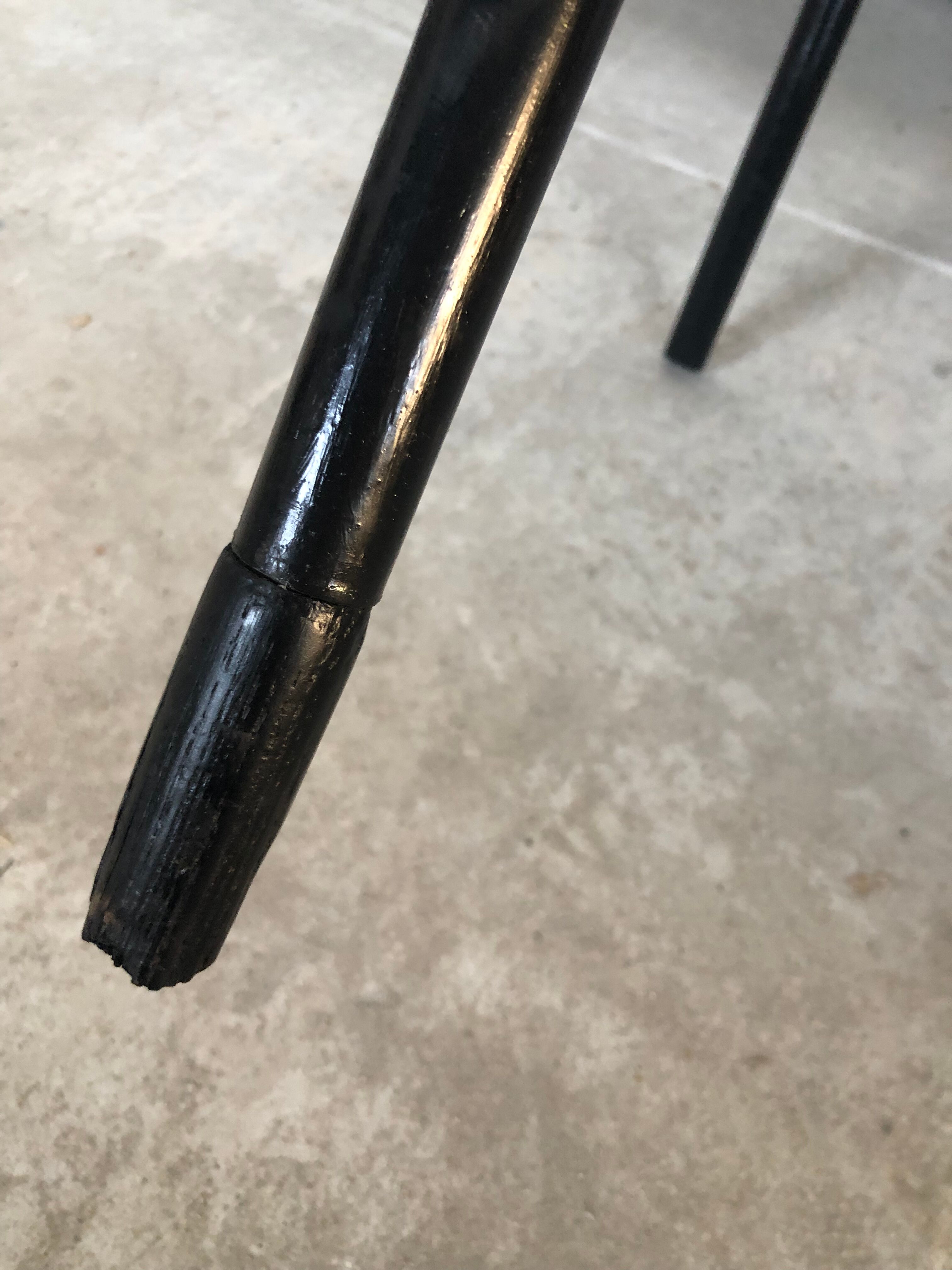 Old chair with armrest restored in metallic pink