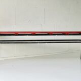 Red industrial pine bench, 1970s