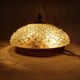 Gilded frame and glass globe ceiling lamp