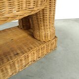 Rattan elephant table vintage side table