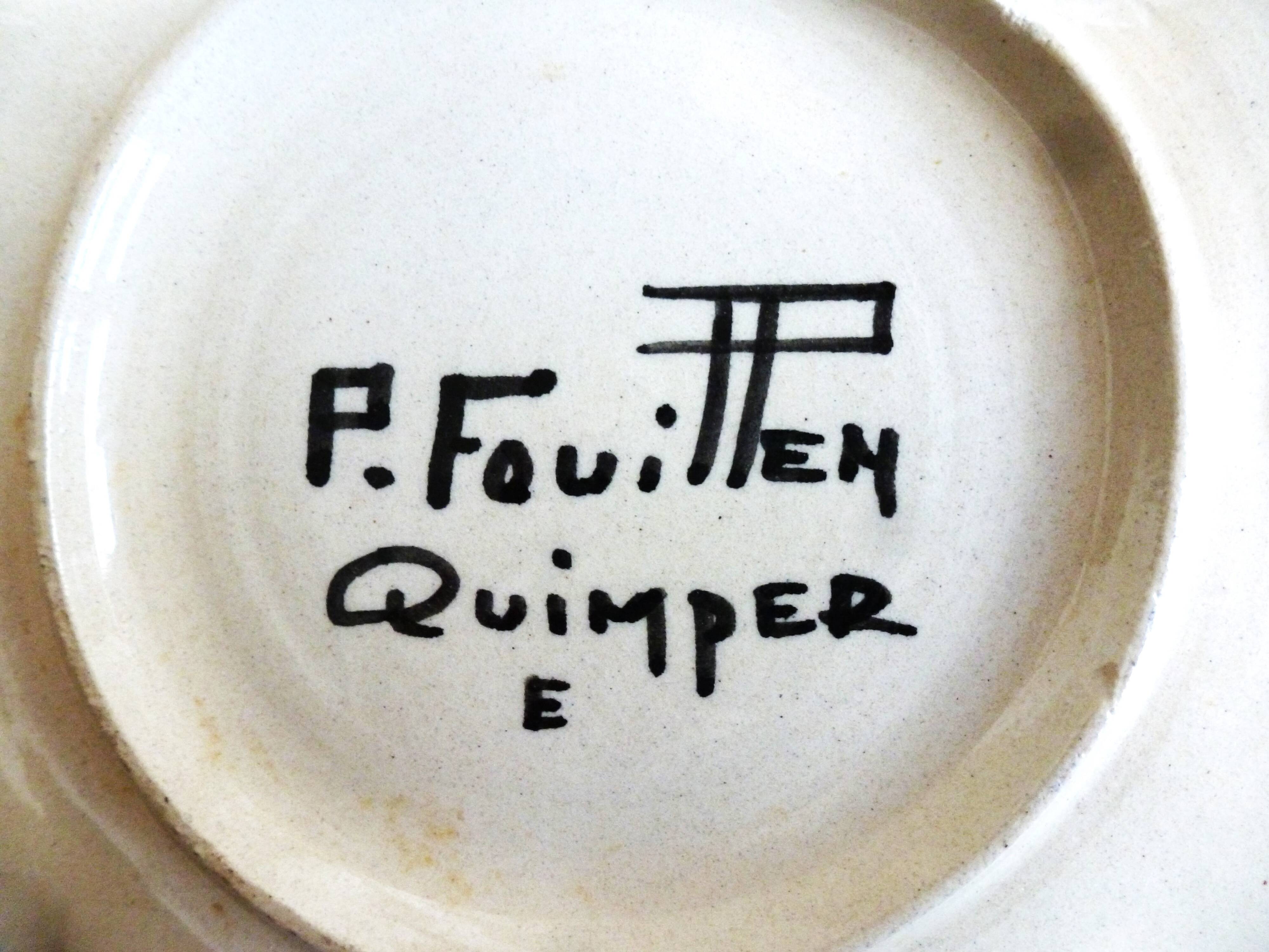 Quimper oyster plates, seafood plates, wall plate