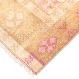 2x7 pink and brown turkish runner rug, 204x58cm