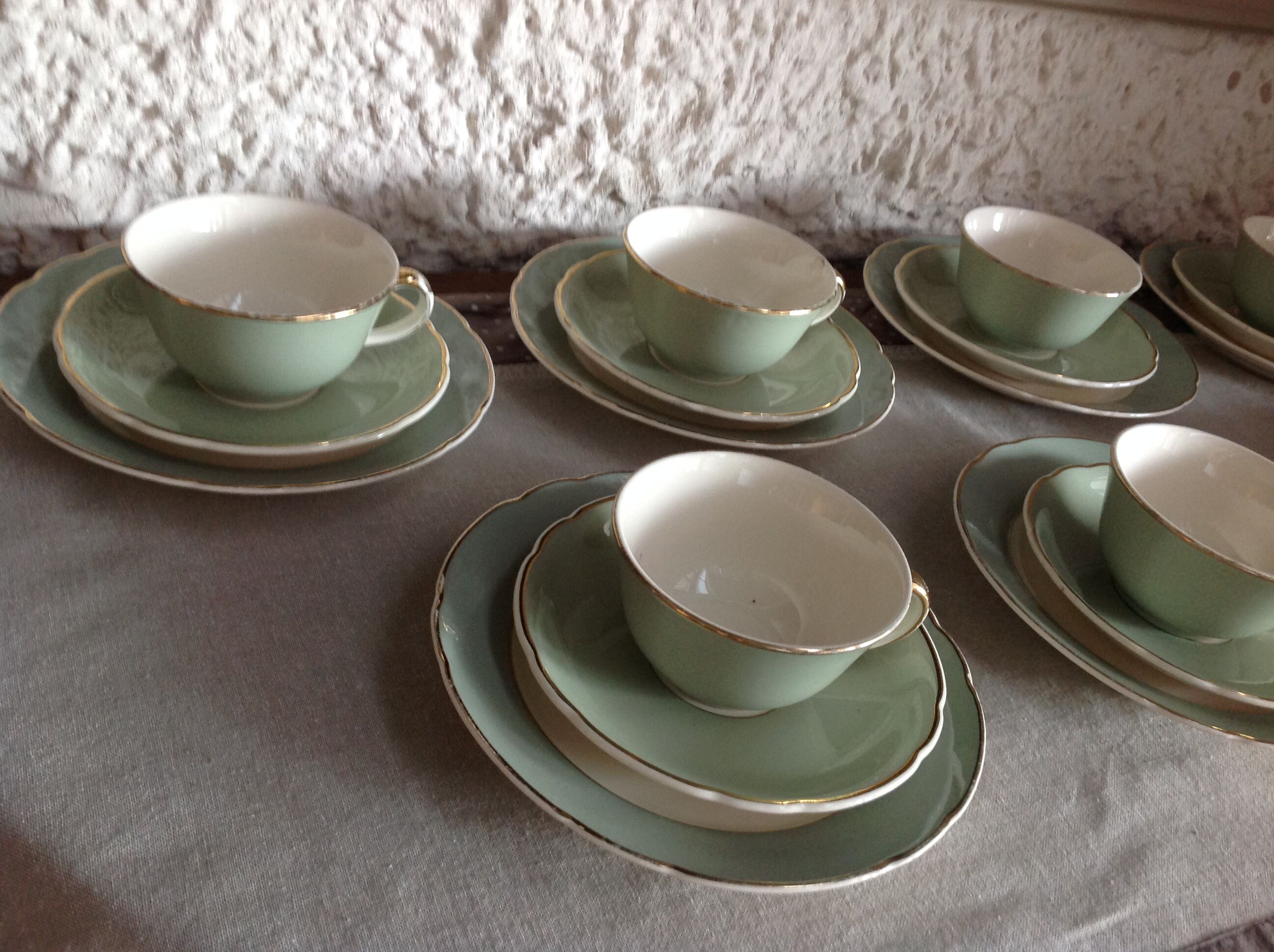 Peppermint coffee and dessert service / Villeroy - Boch / vintage 50-60