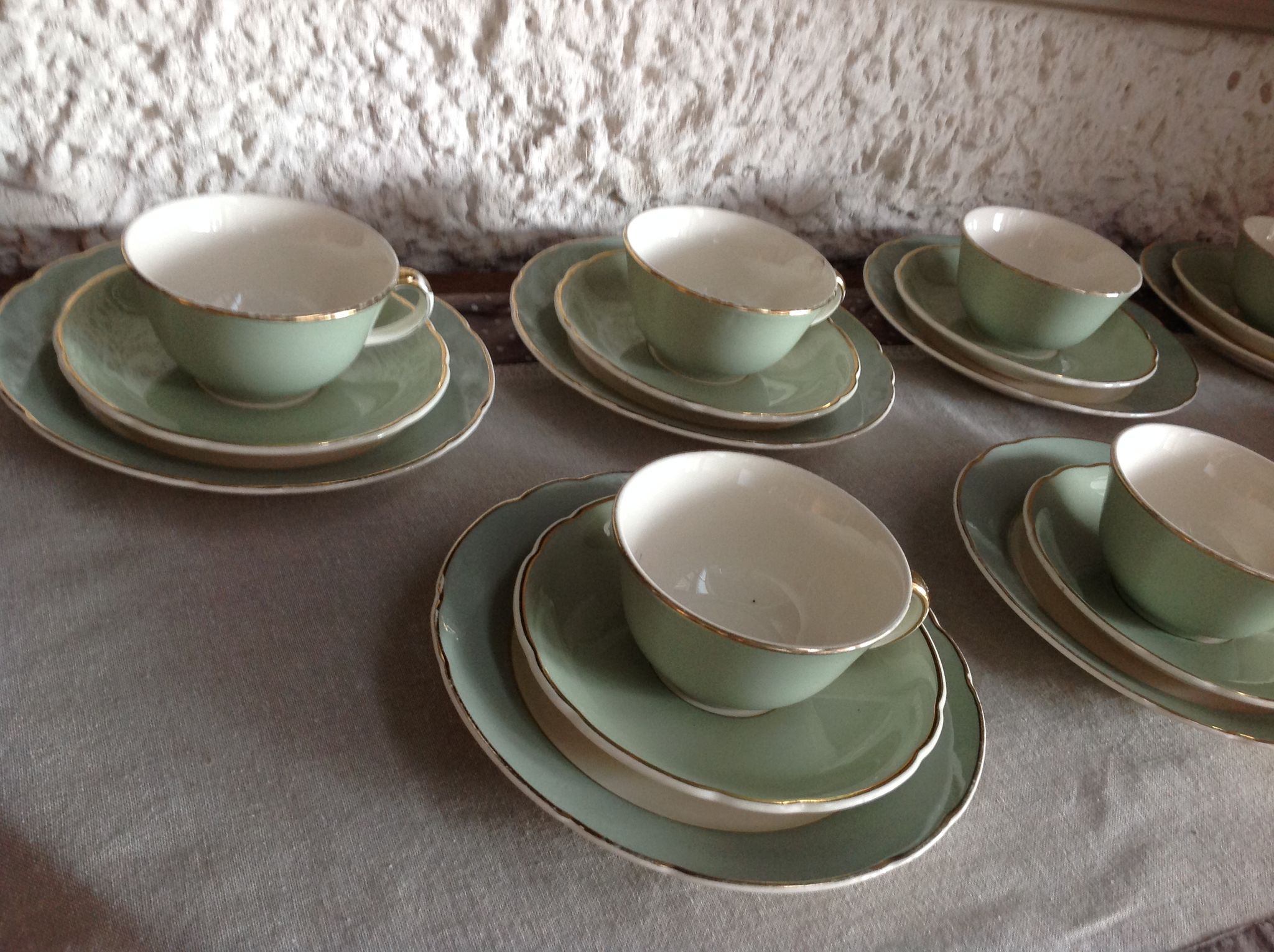 Peppermint coffee and dessert service / Villeroy - Boch / vintage 50-60