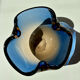 Blue and amber Murano glass ashtray/trinket dish 1960-70s