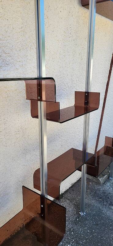 Vintage modular library shelf 6 legs and 14 shelves