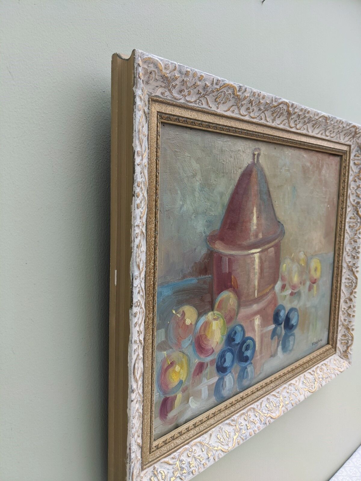 The Copper Tin - Vintage mid Century Swedish Oil painting