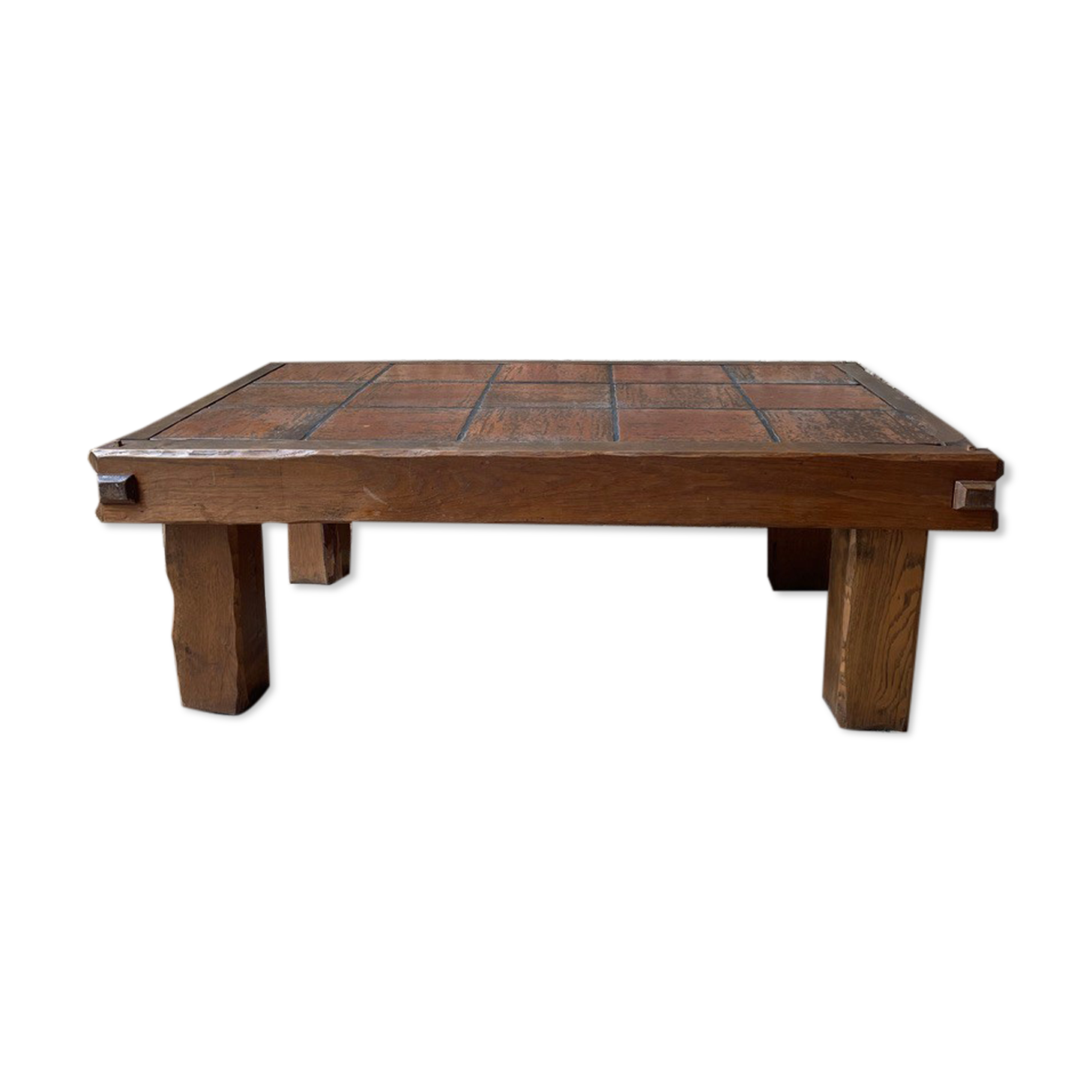 Brutalist solid oak coffee table