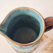 Old glazed stoneware pitcher - autumn