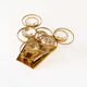 Polished brass and crystal glass wall lamp by Palwa, Germany 1960s